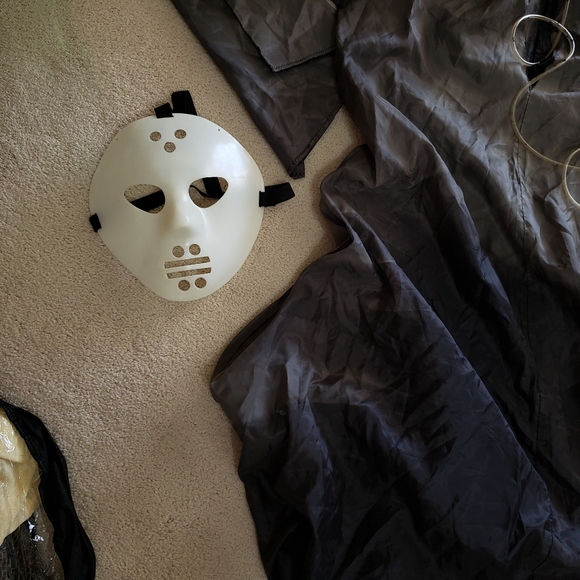 SAME DAY  Halloween Scary Costumes Set bloody face Skelton Jason Mask and Zombie - Picture 3 of 8